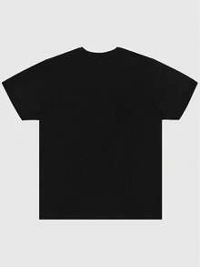 Camiseta Y2K STAR Figures Pure para hombres, simple, de color sólido, suelta, con cuello redondo, camiseta de verano para hombres y mujeres, regalo de festival - Negro - Ver 4