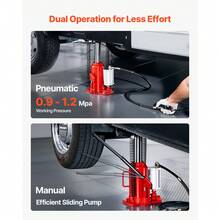 Gato hidráulico de botella de aire de alta elevación de 20 toneladas (44 092 lb) para reparación de automóviles, color rojo - 20 toneladas - Ver 3