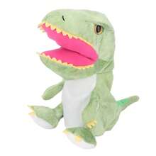 Juguete de mano de dinosaurio de peluche verde de 11,8 pulgadas - Figura de dinosaurio realista - Adecuado para regalo de cumpleaños - 1 pieza - Multicolor - Ver 2