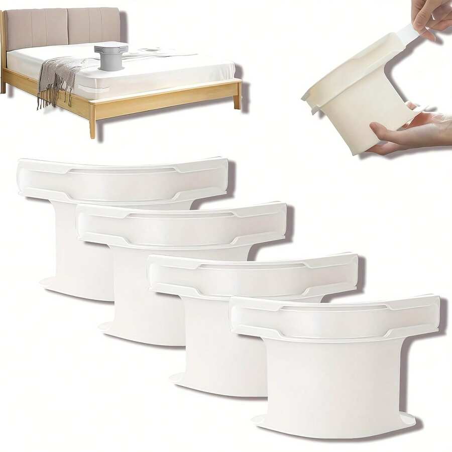 Sheet Fixing Clips, Strong Sheet Locks, Stable Non-Slip Sheet Corner Straps, Suitable For All Sizes Of Mattresses (4-Pack, White) - trắng - Xem 1