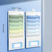 1pc Hanging File Folder, Foldable File Bag, Expandable Ombre File Pouch, Standalone Use, Suitable For School And Office