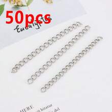 25pcs/50pcs Stainless Steel Extender Chain Without Clasp, Adjustable Length 5cm, Suitable For DIY Necklace And Jewelry Making - Extension Chain - View 13