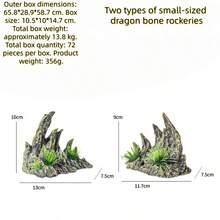 Aquarium Decor Plastic Plants And Cave Rock Decoration Set, Small/Large Package, Underwater Landscape Ornaments, Resin Fake Mountain, Hideaway House, Castle, Suitable For Goldfish Aquarium Accessories - A - View 25