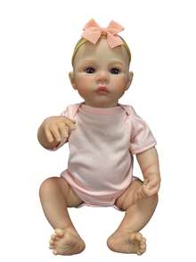 45厘米/18英寸逼真重生草娃娃，全身柔软硅胶乙烯基女孩娃娃，3D彩绘皮肤，血管清晰可见，乙烯基四肢，手工绘制逼真头发，手工艺术娃娃 - 收藏级艺术娃娃，圣诞节/生日/感恩节礼物 - 彩色 - 查看 6