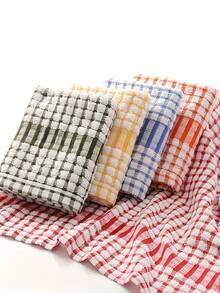 Absorbent Plaid Dish Towels Kitchen Cleaning Cloths Kitchen Cleaning Towels Reusable Dish Cloths Clean Rags Highly Absorbent Suitable For House Bathroom Kitchen Camping Picnic Car Care And Outdoor Use Easy To Clean Kitchen Supplies Car Cleaning Supplies Camping Essentials - Multicolor - View 3