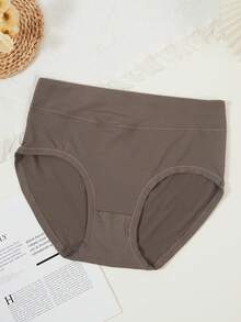 6件/包加大码女式高腰纯色弹力舒适比基尼内裤