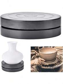 EstiloPlato Giratorio Craft, Placa giratoria de cerámica, Artesanal Hecho a Mano Arcilla Platos Giratorio Cerámica Herramienta Escultura Plato de Accionamiento Directo (Diámetro 17,8)Versión mejorada - Diámetro 17,8 - Ver 6