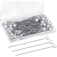 Pins Faux Pearl White Wedding Head Straight Bouquet Pins For Sewing Craft Wedding Decorations(100 Pieces) Local Shipping - Variants1 - View 2
