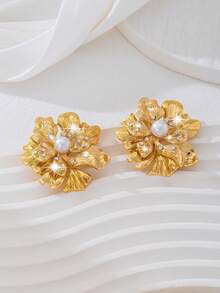 1对时尚优雅的女士花朵耳环，适合日常佩戴、节日、约会、送礼。 - 花朵 - 查看 4