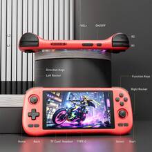 GAMINJA 5.5英寸IPS触摸屏掌上游戏机，Android 14操作系统，支持PS1/PSP/DC/SS游戏，5000mAh电池，支持WiFi和蓝牙连接，复古游戏设备 - 彩色 - 查看 6