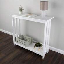 Lavish Home - Mesa de Consola Estrecha de 39 x 11.8 Pulgadas, Mesa de sofá de 2 Niveles con Estante de Almacenamiento Abierto, mesas de Consola para Entrada, Pasillo y vestíbulo, Muebles de Sala de - 1 - Ver 3