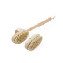 Boar Bristle Bath Brush, Soft Bristle Back Brush, Wooden Handle Soft Bristle Bath Cleaning Brush - Multicolor - View 2