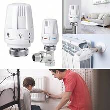 6X Thermostat Head TRV Radiator Thermostatic Heater Control Head Heating Valve - White - View 1