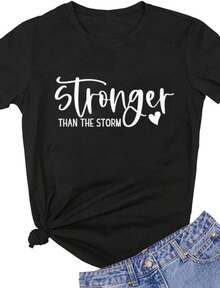 Funny Saying Shirt for Women Sarcastic Humorous Letter Print T Shirt Short Sleeve Casual Top Tees - Negro - Ver 1