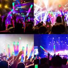 CamelParty 103 Pcs Glow Sticks With 3 Modes Colorful Flashing Glow In The Dark Party Supplies Multicolor Bulk LED Foam Glow Sticks For Wedding Raves Sporting Events Glow Party Birthday Camping Concert - Multicolor - View 5
