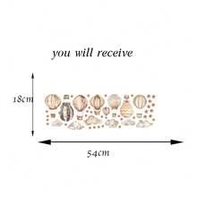 ملصقات وديكورات جدارية لبالون الهواء الساخن والقمر والسحب والنجوم لغرفة النوم وغرفة اللعب والمطبخ والحمام - لون مشمشي - مشاهدة 6