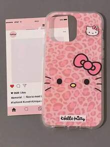 Sanrio [Saniro Phone Case] Hello Kitty Expression, Pink Leopard Bow KT Cat Phone Case - Cute Bow Design, Compatible With IPhone 17/17 Air/17 Pro/17 Pro Max, 16/16 Plus/16 Pro/16 Pro Max, 15/15 Plus/15 Pro/15 Pro Max, 14/14 Plus/14 Pro/14 Pro Max, 13/13 Pro/13 Pro Max, 12/12 Pro/12 Pro Max, 11/11 Pro Max, Dust-Proof, High-Value, Popular Anti-Drop - Pink - View 3
