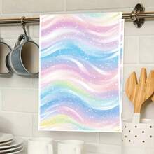 2/4/6/8/10 Rainbow Theme Printed Kitchen Towels. Kitchen Towels With Rainbow Pattern Prints Are Great Helpers For Household Items And Are Suitable For Kitchen And Other Scenarios - 多色4 - 查看 2