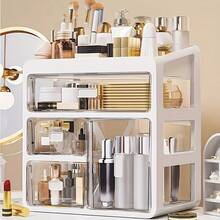 Opbergdoos en -rek voor cosmetica - 28cm/11.02 inches 3+1 lagen [schuine bovenkant + hoge fles stijl] - Bekijken 6