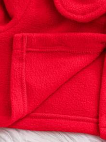 2pcs/Set Baby Girl Casual Plaid Print Dress With Brown Short Jacket, Autumn/Winter - Red - View 5