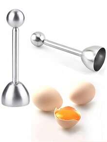 1/2pcs Premium Stainless Steel Egg Cutter, Hard Boiled Egg Slicer, Egg Peeler, Sturdy Multifunctional Egg Opener, Egg Cracker - Multicolor - View 8