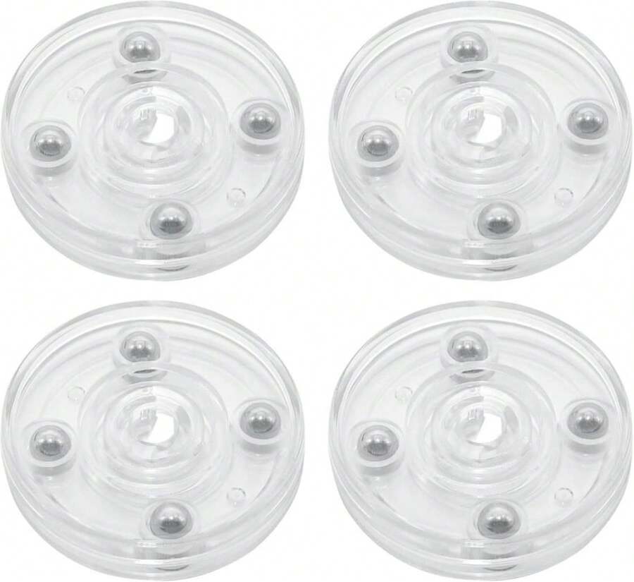 Adyoney 4 Pcs Clear 5 Inch Acrylic Lazy Susan Rotating Turntable Organizer Bearings - Round Swivel Plate For Spice Rack, Table, Cake, Kitchen Pantry - ColorA - 查看 1