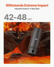 Schlag-Steckschlüsselsatz 1/2 Zoll, 43-teilig, Schlag-Stecknüsse, Steckschlüssel Sortiment, 1/2 Zoll Antrieb, Steckschlüsselsatz, 6-Kant-Stecknüsse, metrisch, 9-30 mm (Standard/Tief) - Stoßhülsen (1/2" Baugruppe), 43 Stück - Übersicht 2