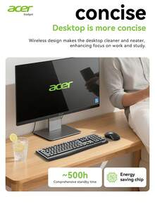 ACER OCC313 Keyboard Mouse Combo Set - Slim & Minimalist Design, Ergonomic Low-Noise Wireless Mouse With Sensitive Tracking And Long-Lasting Battery, 2.4G Receiver Plug & Play, Suitable For Office, Business, Student, Home Use - Black - View 9