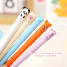 Five Erasable Gel Pens, 0.5mm Fine Erasable Gel Pens, Fun Printed Educational Pens, Back-To-School Essentials, Back-To-School Gifts, Everyday Use, Cute Erasable Gel Pens. - Bear Erasable Pens (5 Colors) - View 1