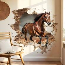 2pcs Creative Decorative Stickers, Horse And Tractor Pattern Decoration Self-Adhesive And Removable PVC Wall Sticker, Home Wallpaper For Bedroom, Living Room And Hallway, Wall Decoration Paper, Home Decoration - Multicolor - View 4