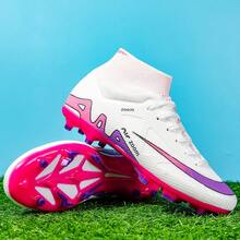 Men's Football Shoes, Women's Football Shoes, AG/FG Nail Shoes, Outdoor/Indoor Sports Shoes, Artificial Grass Football Boots, Unisex - Hot Pink - View 5