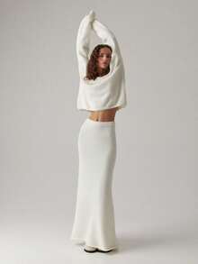 Women Sports Sweater Co-Ords - White - View 1