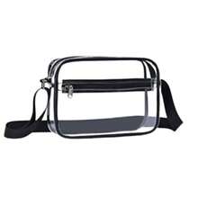 WEWI Bolsa transparente para eventos de estadio bolsa cruzada transparente aprobada por el estadio correa de hombro ajustable para fanáticos y viajeros de deportes para hombres y mujeres - como en la foto - Ver 1