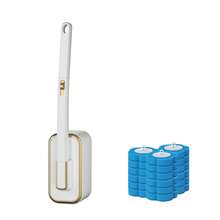 Disposable Toilet Brush With 18 Refill Heads And Holder– Includes Storage Caddy&Toilet Bowl Wand, Wall-Mount Scrubbing Toilet Brush Bathroom Cleaning Kit (Disposable Toilet Brush) - White - View 12