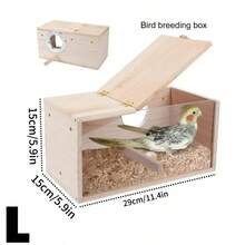 iDestry Transparent Design Parakeet Bird House Nest Easy To Cleaning Creative Solid Wood Parrot House Smooth Edges Bird Breeding Box