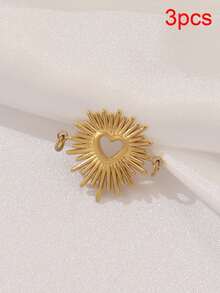 3 buc oțel inoxidabil neregulate inimă farmece descoperiri gol inimă pandantiv pentru bijuterii DIY consumabile accesorii de fabricare - pandantiv - Vizualizare 11