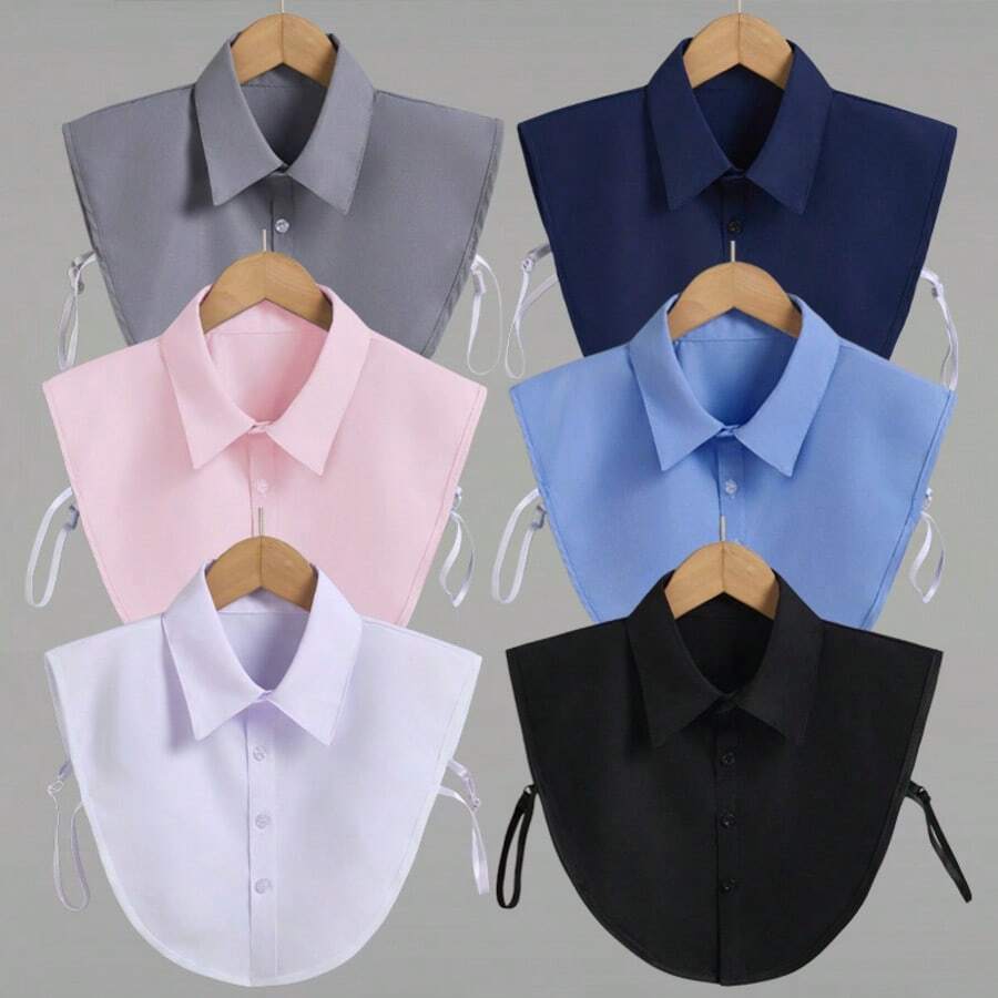 4 piezas/1 pieza Cuello desmontable, unisex - Cuello de camisa falso de moda, medio cuello falso, versátil y fácil de usar, regalo ideal para amigos, familiares y colegas