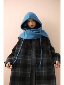 Windproof Scarf For Autumn And Winter, Fashionable Layered Knitted Hat Scarf, Versatile Winter Outerwear, Enlarged Warm Hooded Shawl - Cà phê Mocha - Xem 11