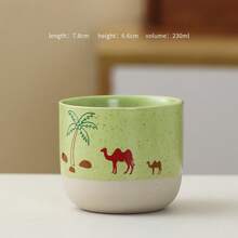 4pcs Rustic Japanese Style Ceramic Tea/Coffee Cups, Handmade Vintage Oxidized Coating, Suitable For Espresso And Tea, Convenient For Home, Office, Holidays, Gifts - Multicolor - View 31