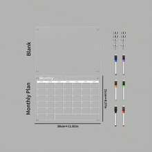 1pc 3D Magnetic Acrylic Dry Erase Board (Comes With 6 Whiteboard Markers) Weekly Planner Calendar Message Writing Board, Erasable Magnetic Refrigerator Sticker, Home Message Notes Display Board Best Gifts Birthday Graduation