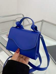 Mini Pattern Fashion Handbag Lipstick Pouch - Blue - View 7