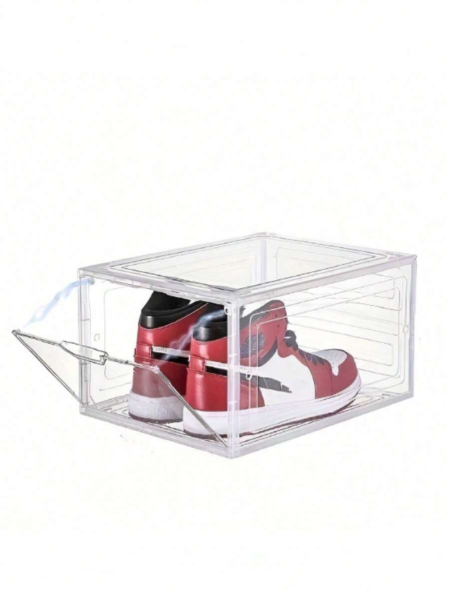 Upgraded Stackable Clear Shoe Boxes, Display Storage Boxes, Plastic Transparent Drawer Shoe Boxes, Shoe Racks, Shoe Cabinets, Standalone Display, Suitable For Office And Home Display Storage, Shoe Boxes, Clear, Black, Limited Edition Shoe Storage, Display, Shoe Store Display, Mother's Day Gift