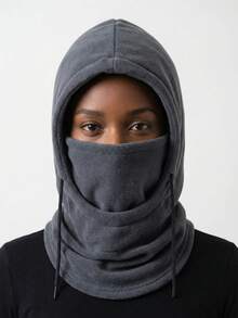 1pc Winter Outdoor Cycling Balaclava Hat, Ski Windproof Warm Thick Fashionable Versatile Unisex Beanie