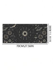 1入新設計90x40cm大尺寸電腦鍵盤桌墊，美觀耐髒、耐水，單純星星和太陽設計，適用於遊戲和辦公室使用，防滑橡膠底座