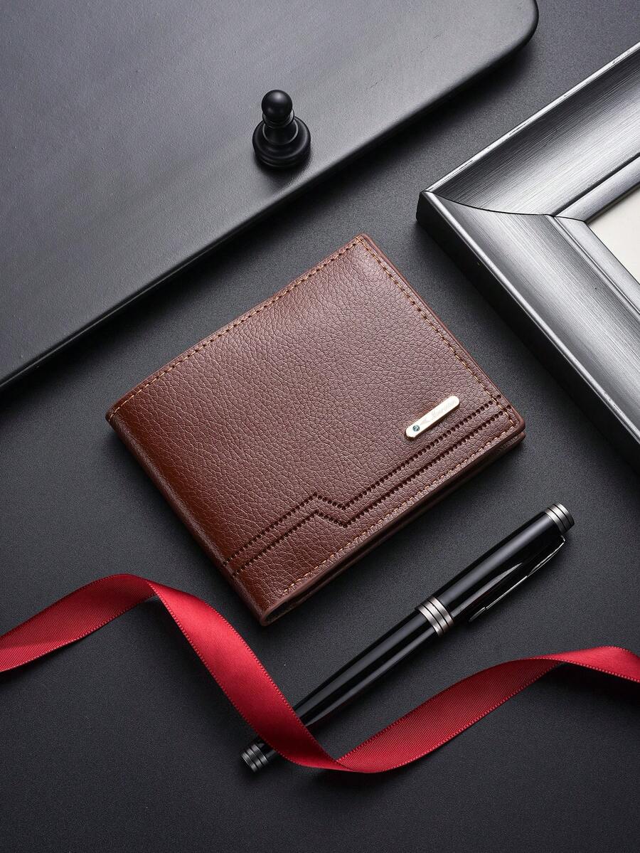 SHABILI Cartera corta de moda coreana para hombres, clásica y talla grande vendida, con gran capacidad, múltiples ranuras para tarjetas, cartera de negocios para hombres, cartera mini, monedero, cartera de hombre, cartera de cuero, cartera pequeña