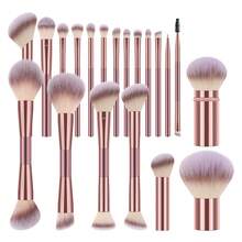 20pcs Dual-Ended Makeup Brushes, Multi-Functional Blush, Powder, Foundation, Highlighter, 2-In-1 Brushes For Liquid, Cream And Powder Makeup Application, Blending And Polishing - Multicolor - View 12