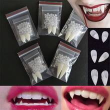 Halloween Vampire Fangs Set - DIY Costume Teeth With Adhesive, Suitable For Day Of The Dead And Party Cosplay Decoration - White - View 11