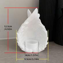 1pc Vintage Angel Wings Candle Holder, Suitable For Elegant Desktop Decoration, With Angel Wings Design, Plastic Material Candle Stand (No Need For Candle/Power) - Valentine's Day, Create A Romantic Atmosphere For Christmas, Wedding, Party, And Also As A Desktop Ornament - White - View 4