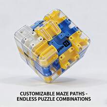 1pc 3D Maze Magic Puzzle - Brain Teaser Toy, Available In Blue/White Or Yellow/Green, 3-Layer Maze Puzzle Toy, Trains Focus, Suitable For Children And Adults, Christmas Gift - Multi-colored Magic Puzzle Ball - View 11