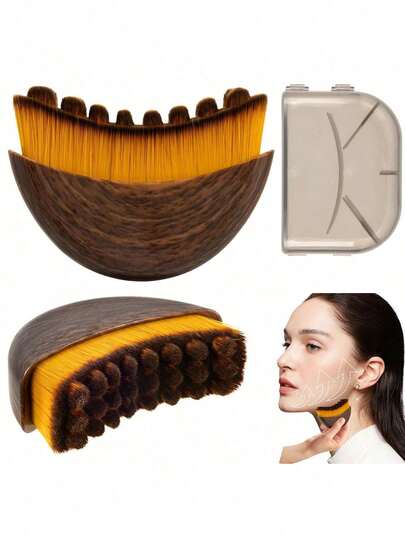 Face & Body Contour Brush, Lymphatic Drainage Massager For Face, Chin & Jawline Sculpting, Ergonomic Design Contouring Skincare Tool, Portable Beauty Instrument, Esthetician Supplies, Massage, Facial Massage Tool, Facial Roller